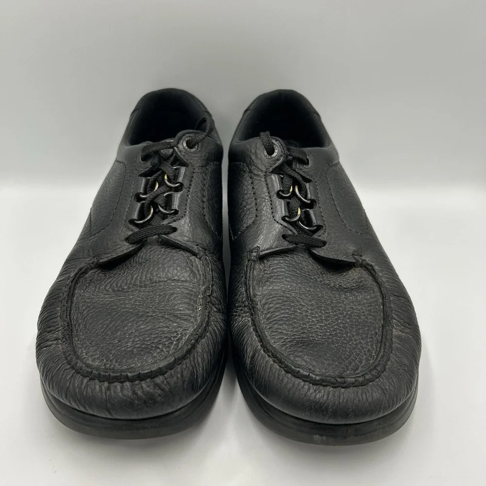 SAS Shoes Mens Bout Time Black‎ Pebbled Moc Toe Oxford Walking Comfort Read